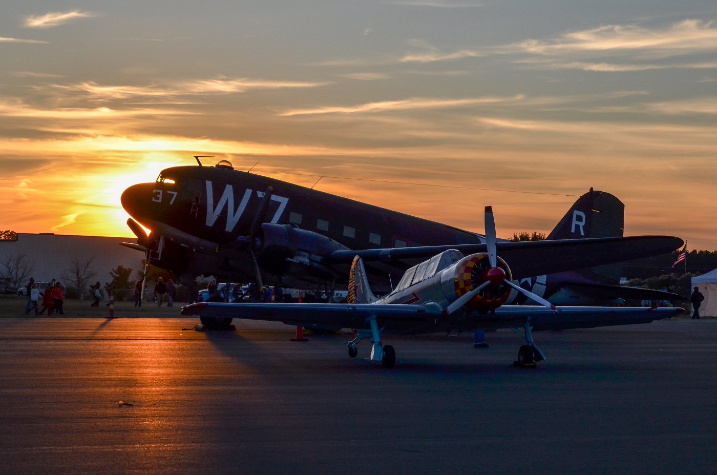 Sunset at Warbirds Over Monroe 2017. Thanks to my friend Dave Gorman for telling me to turn around and stop taking pictures of the Mosquito!