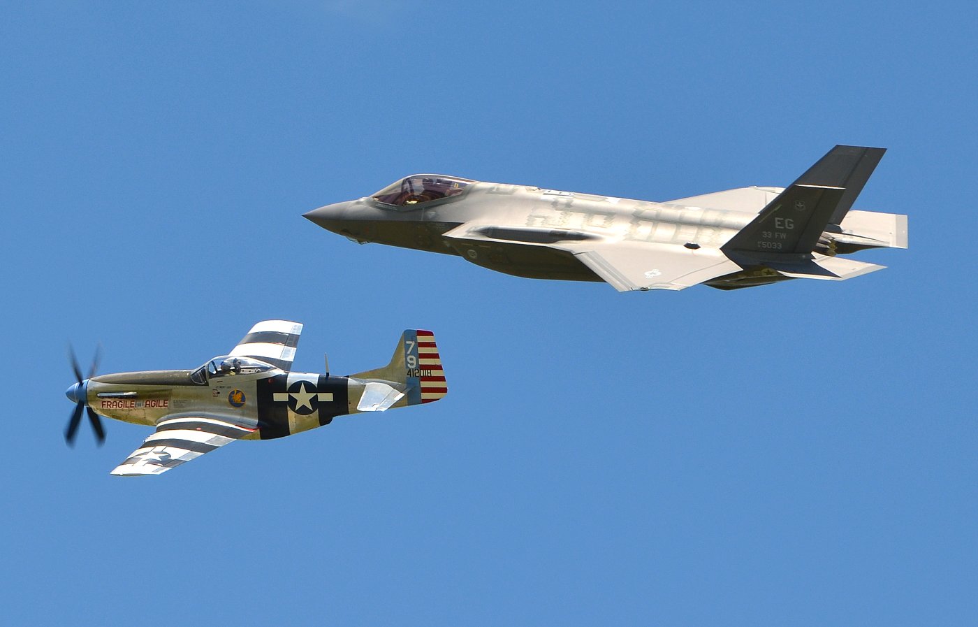 F-35 and P-51, Dayton OH 2017